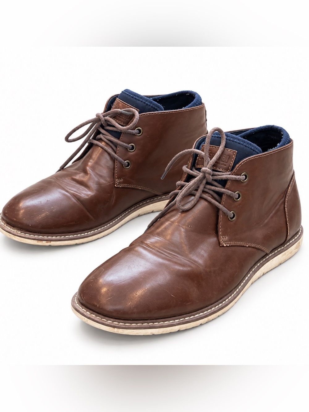 Unlisted by Kenneth Cole Nio Brown Navy Hybrid Lace Up Chukka Boots Mens 11